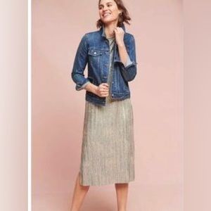 Anthropologie Akemi + Kin Corinna Metallic Dress Size M NWT